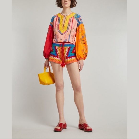 FARM Rio Striped Scarf Crochet Shorts XS NWT - Picture 16 of 16